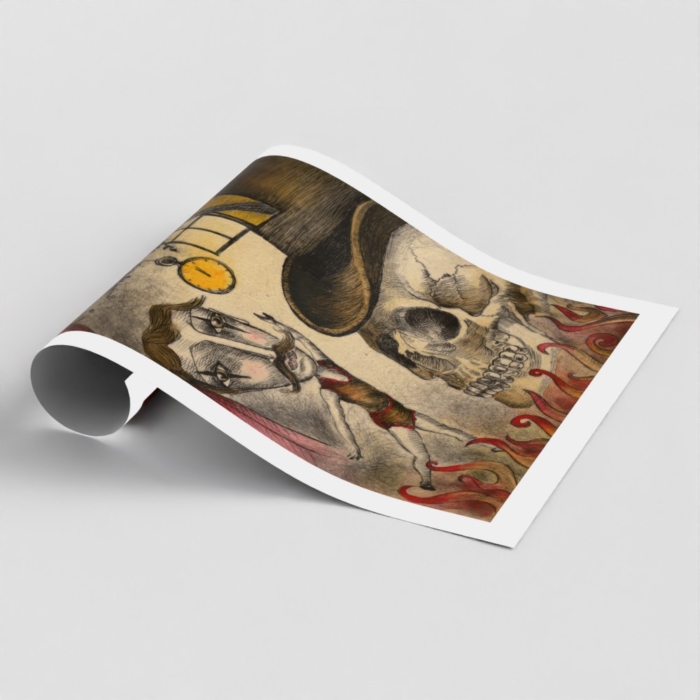 Danza Fin Pineda Moncrieff print detail showing wax patina textures and Hahnemühle German Etching paper surface