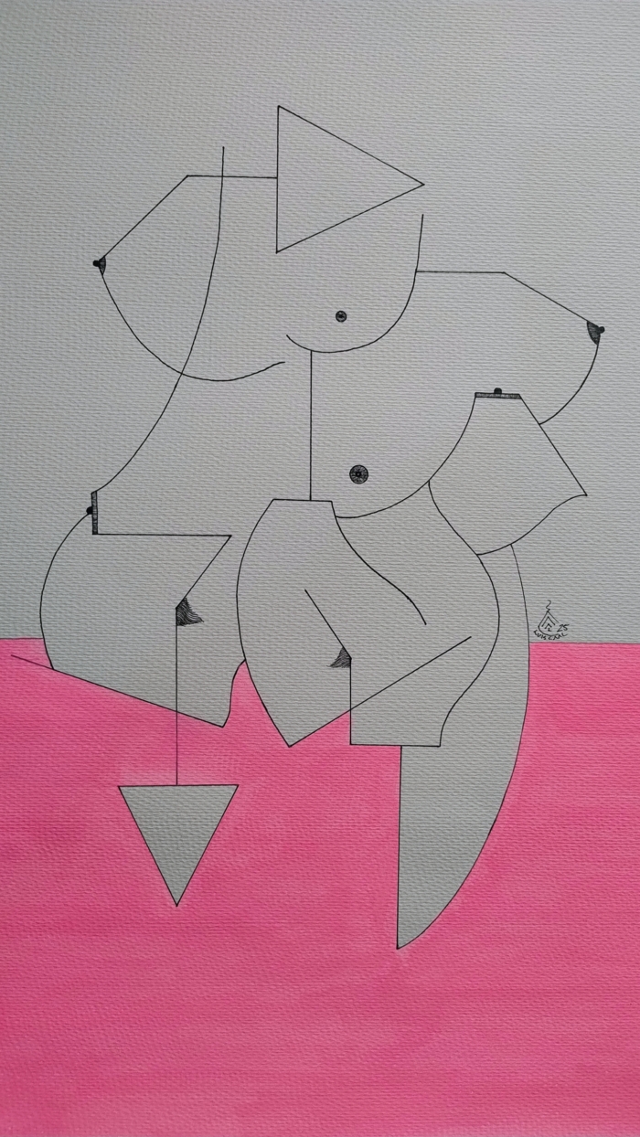 bodies in a pink sea