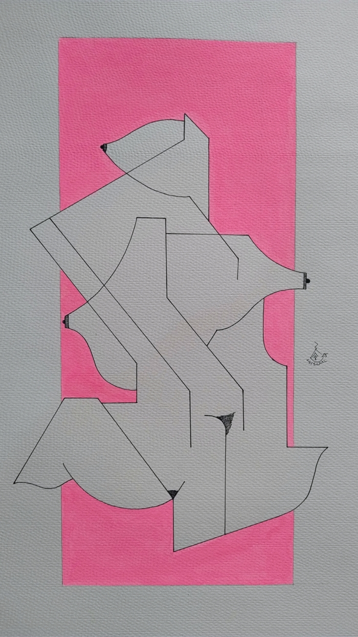 bodies on the color pink