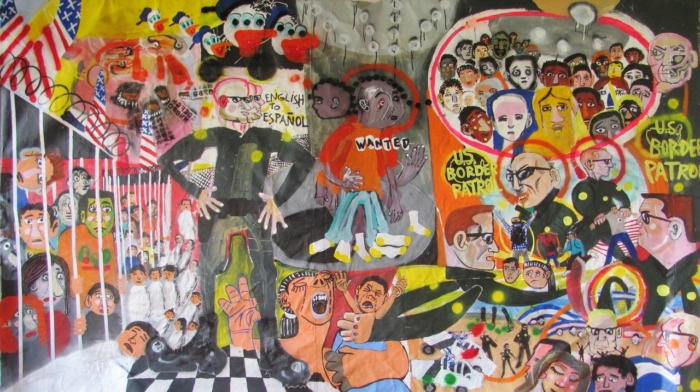 Niños llegando a la frontera